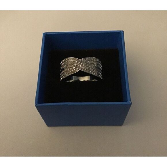 NEW~ 1 Ct. Rose Cut Genuine Diamond Swirl Crossover Ring Sz 8 - Picture 4 of 6